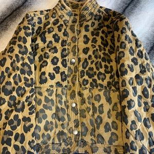 { Blank NYC } Kids Leopard Quilted Jacket Natural